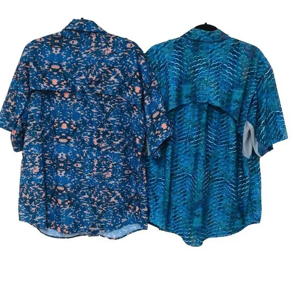 Reel Legends Fishing Shirt Men L Lot of 2A Abstract Quick Dry UPF‎ Activewear - Picture 3 of 10